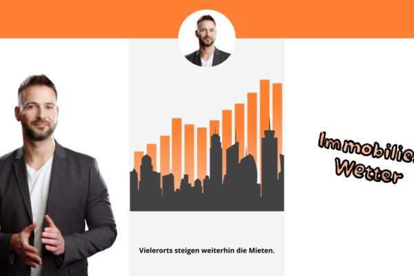 Ein Teaser für das Immowetter, ein Moderator, der das Immobilien-Wetter ansagt